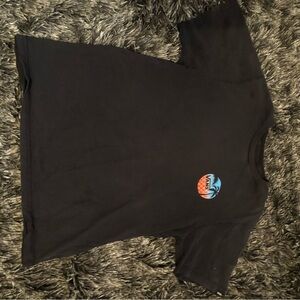 Vans Black Tee with Orange and Blue Logo